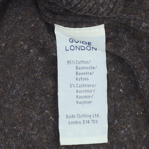 Guide London Women’s Brown Cotton Cashmere Crew Neck Jumper M