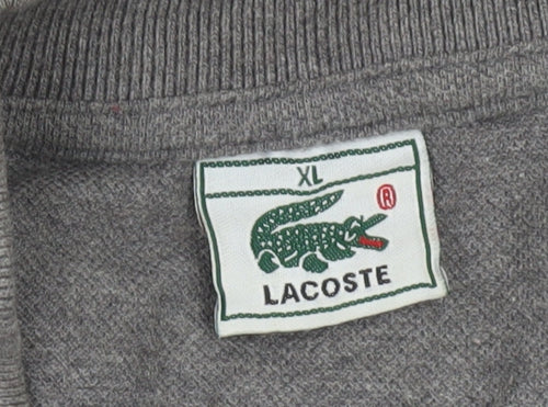 Lacoste Men’s Grey XL Cotton Short Sleeve Polo Shirt