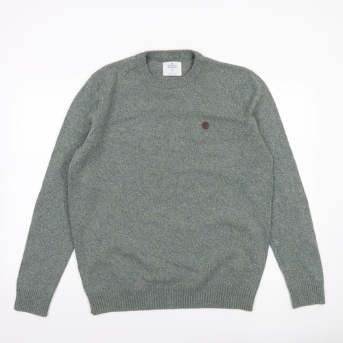 Springfield Men’s Green Cotton Blend Crew Neck Jumper XL