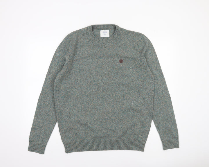 Springfield Men’s Green Cotton Blend Crew Neck Jumper XL