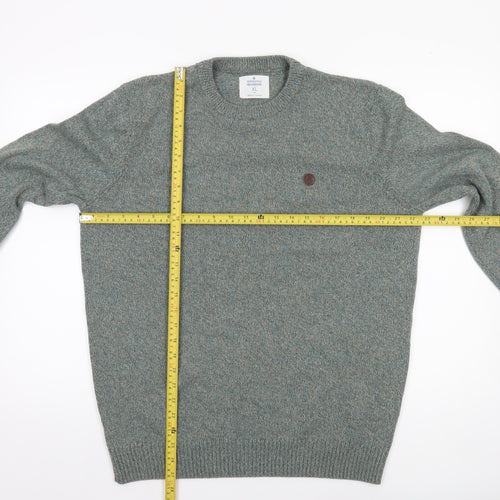 Springfield Men’s Green Cotton Blend Crew Neck Jumper XL