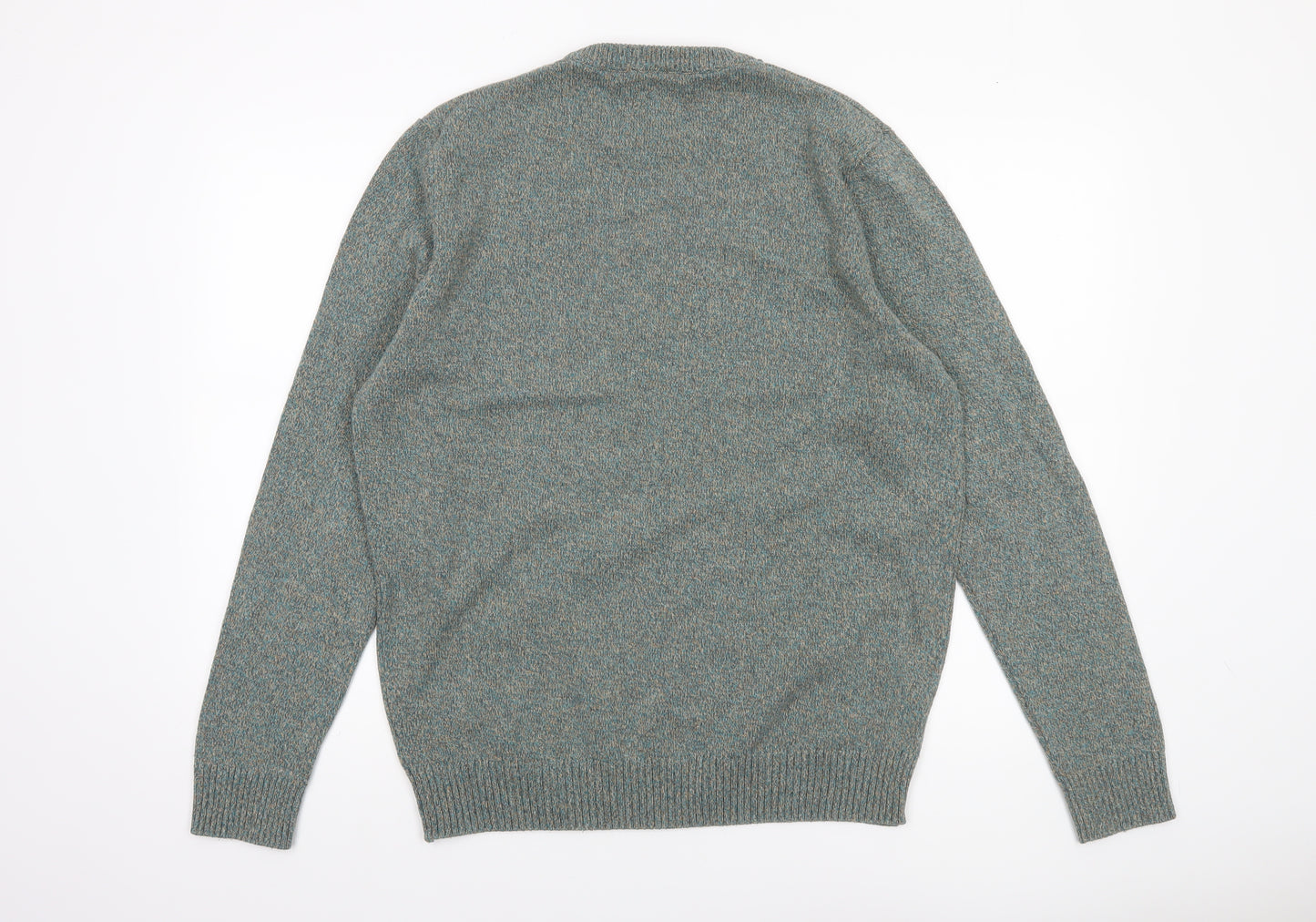 Springfield Men’s Green Cotton Blend Crew Neck Jumper XL