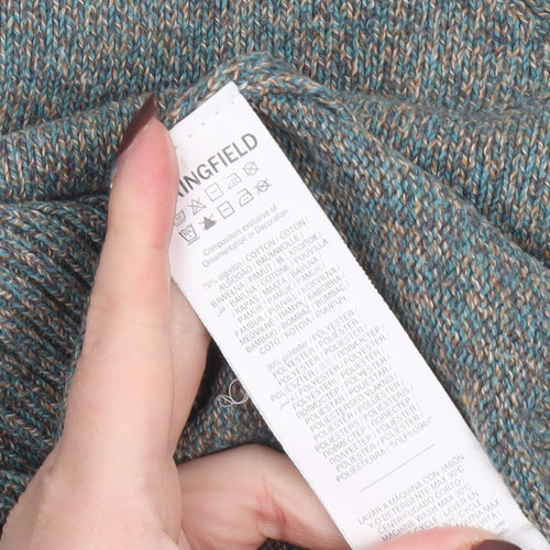 Springfield Men’s Green Cotton Blend Crew Neck Jumper XL