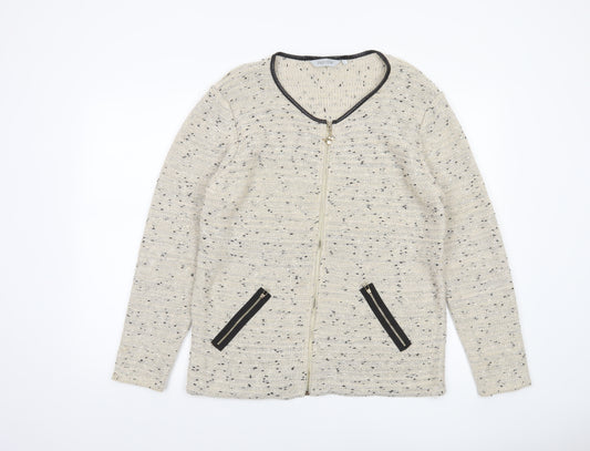 Preview Women’s Beige Knit Full Zip Cardigan L Classic Style