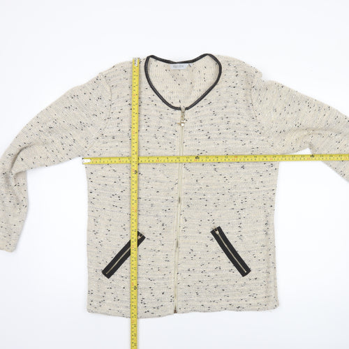 Preview Women’s Beige Knit Full Zip Cardigan L Classic Style