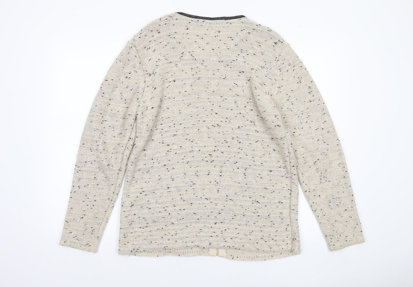 Preview Women’s Beige Knit Full Zip Cardigan L Classic Style