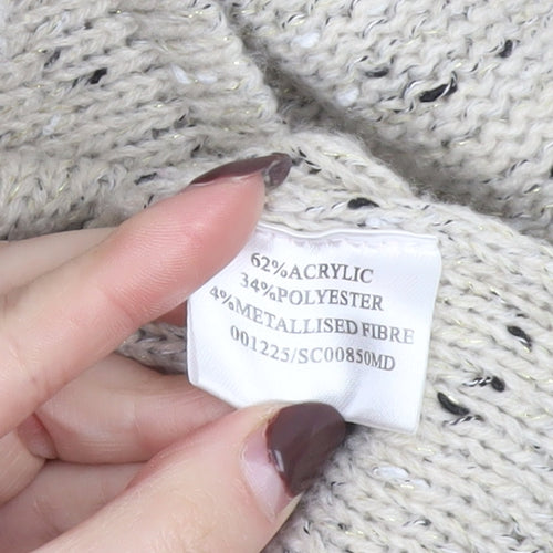 Preview Women’s Beige Knit Full Zip Cardigan L Classic Style