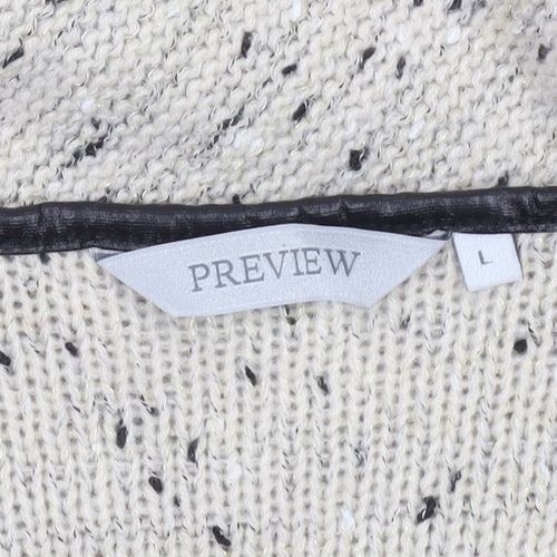 Preview Women’s Beige Knit Full Zip Cardigan L Classic Style