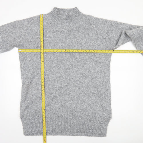 TU Woman Grey Mock Neck Wool Blend Jumper Medium
