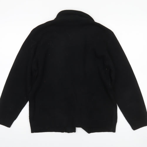 Anne Smith Women's Black Acrylic Knit Open Cardigan M