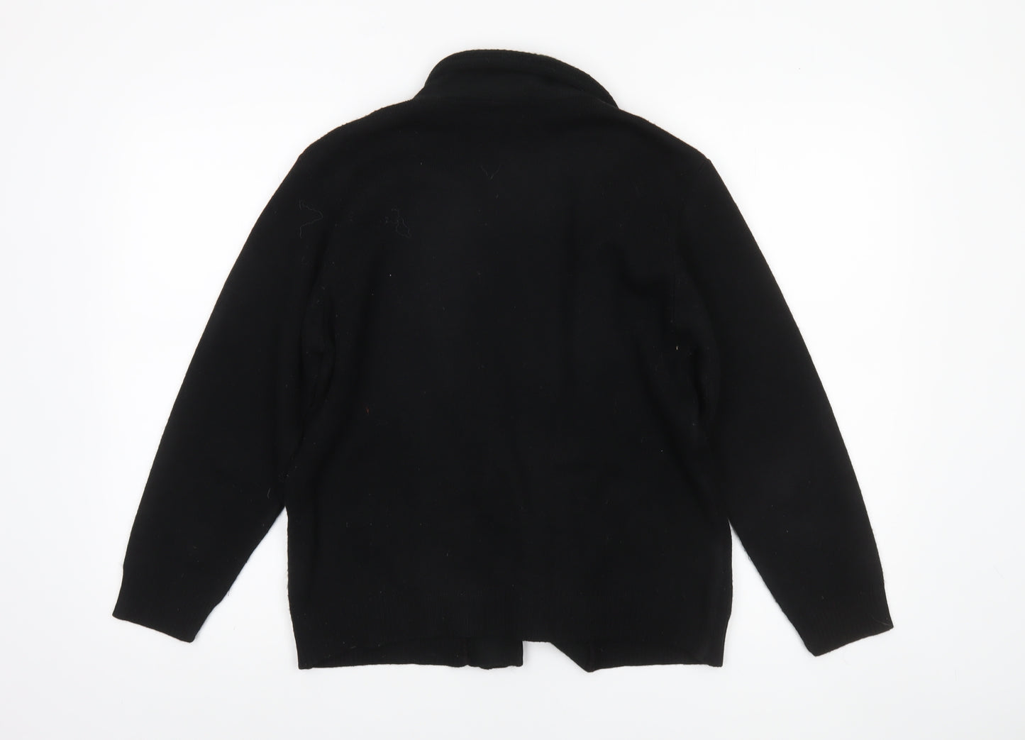 Anne Smith Women's Black Acrylic Knit Open Cardigan M