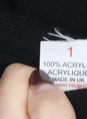 Anne Smith Women's Black Acrylic Knit Open Cardigan M