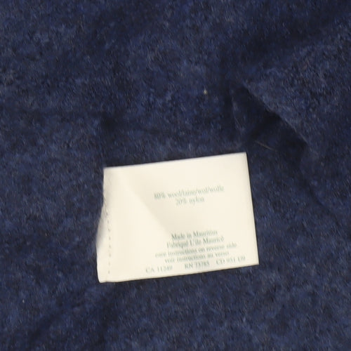 Laura Ashley Women’s Blue Wool Full Zip High Neck Petite Jumper S