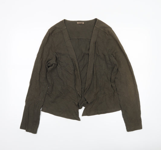 Jigsaw Womens Green Cotton Open Front Lightweight Jacket L