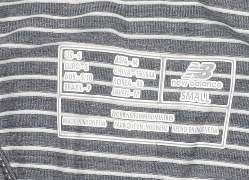 New Balance Womens Grey Striped Racerback Tank Top S