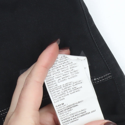 Puma Women’s Black Cropped Tank Top Medium Cotton Blend Sportswear