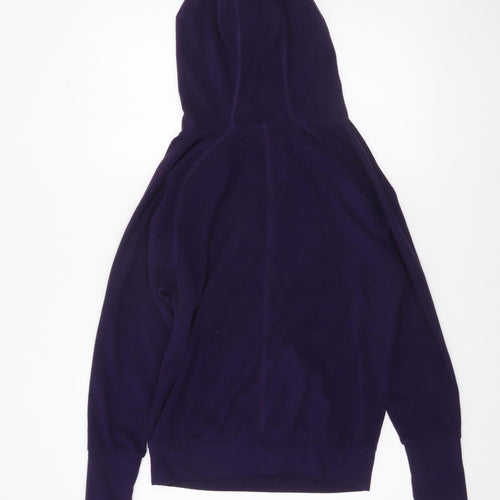 Tu Women's Purple Fleece Pullover Hoodie Size 8 with Pink Zip Accents
