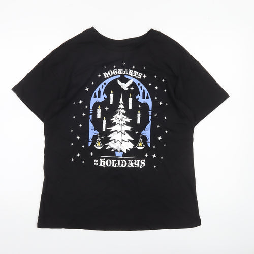 George Women’s Black Harry Potter Christmas T-Shirt Size 10