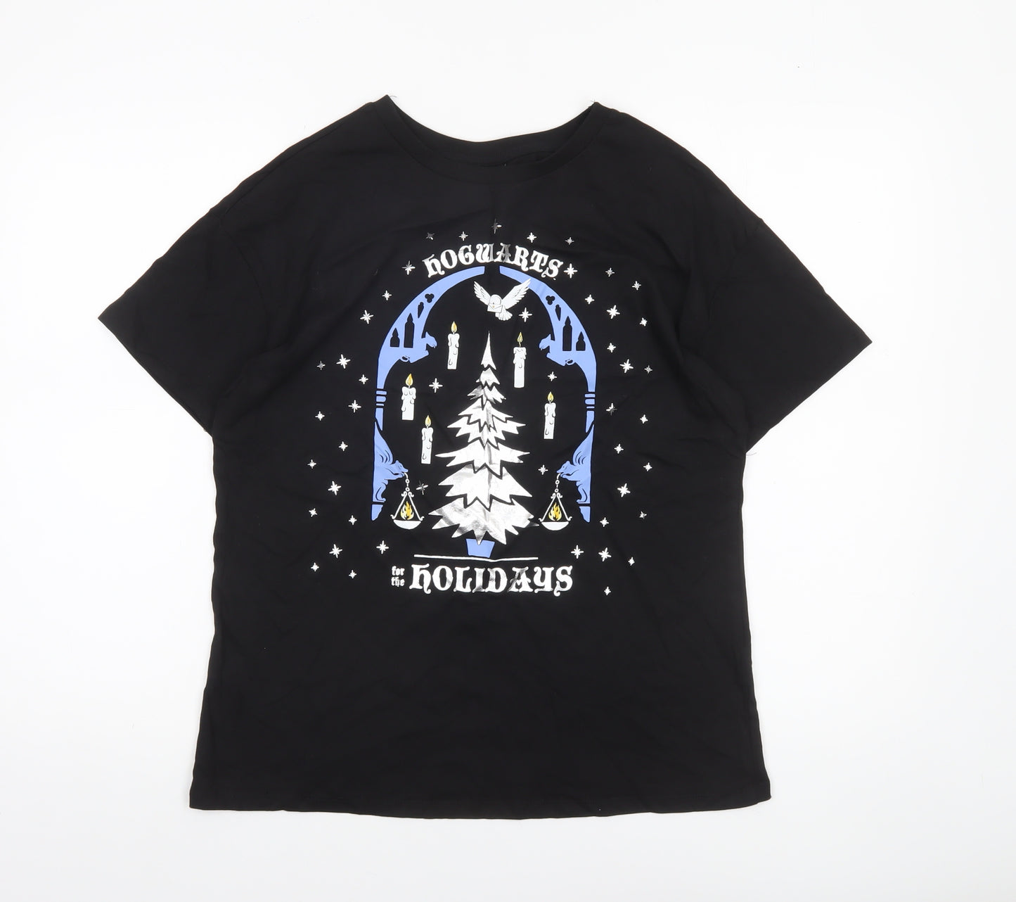 George Women’s Black Harry Potter Christmas T-Shirt Size 10