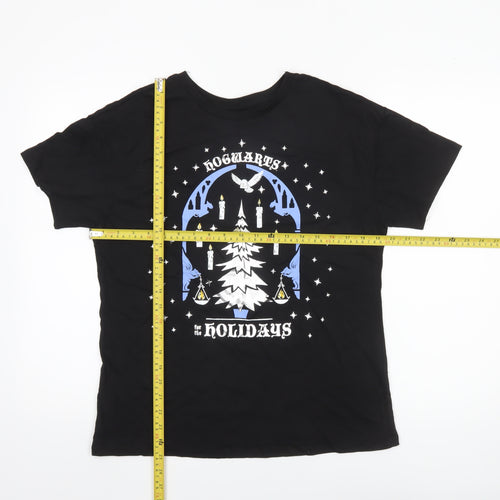 George Women’s Black Harry Potter Christmas T-Shirt Size 10