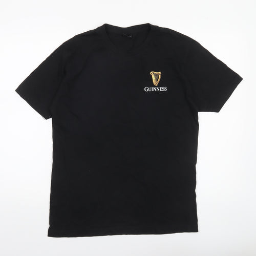 Guinness Men's Black Cotton Short Sleeve Beer Logo T-Shirt Size L