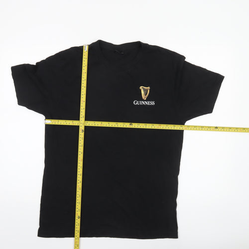 Guinness Men's Black Cotton Short Sleeve Beer Logo T-Shirt Size L