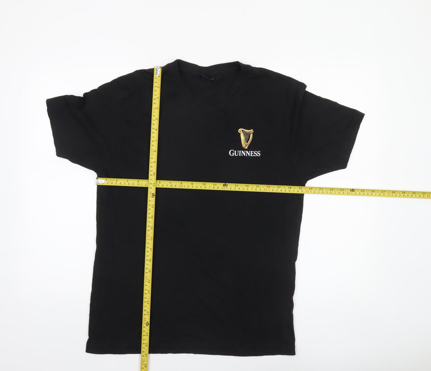 Guinness Men's Black Cotton Short Sleeve Beer Logo T-Shirt Size L