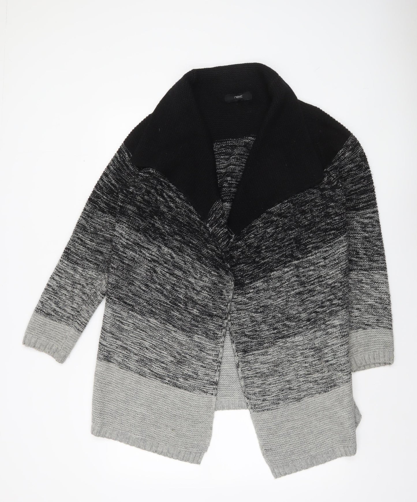 Next Women’s Grey Ombre Chunky Knit Open Cardigan Size 14