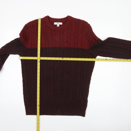 Marks and Spencer Men's Red Cable-Knit Jumper Size M Classic Fit