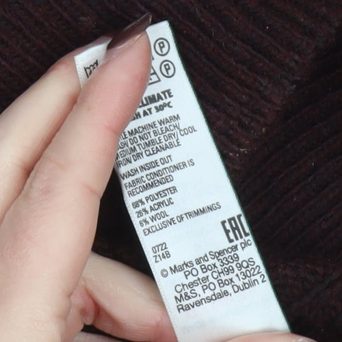 Marks and Spencer Men's Red Cable-Knit Jumper Size M Classic Fit