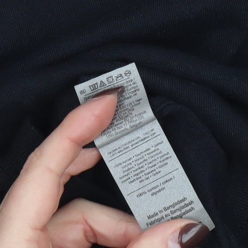 Gildan Men's Black Band Graphic Heavy Cotton T-Shirt Size L