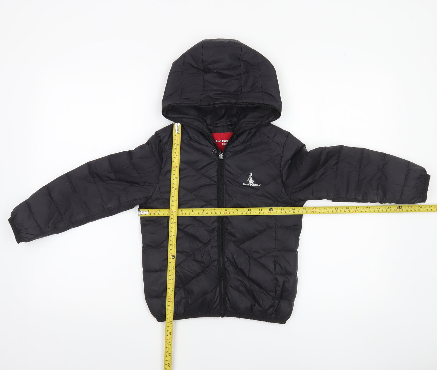 Hush Puppies Boys Black Hooded Puffer Jacket 4-5 Years Warm Quilted Coat