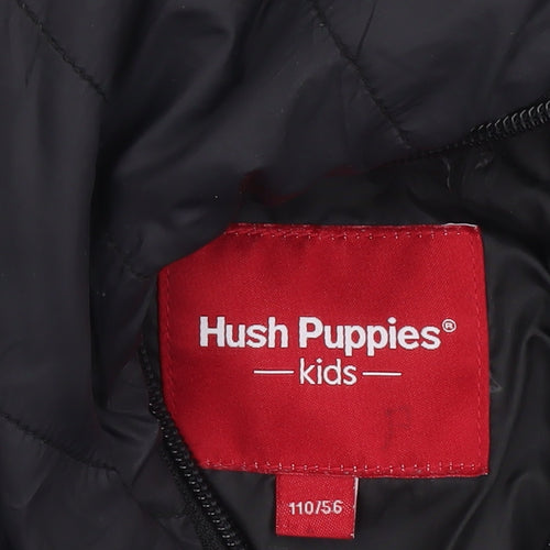 Hush Puppies Boys Black Hooded Puffer Jacket 4-5 Years Warm Quilted Coat