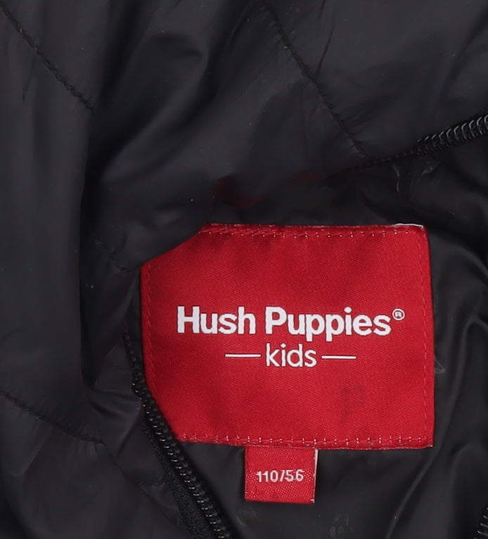 Hush Puppies Boys Black Hooded Puffer Jacket 4-5 Years Warm Quilted Coat