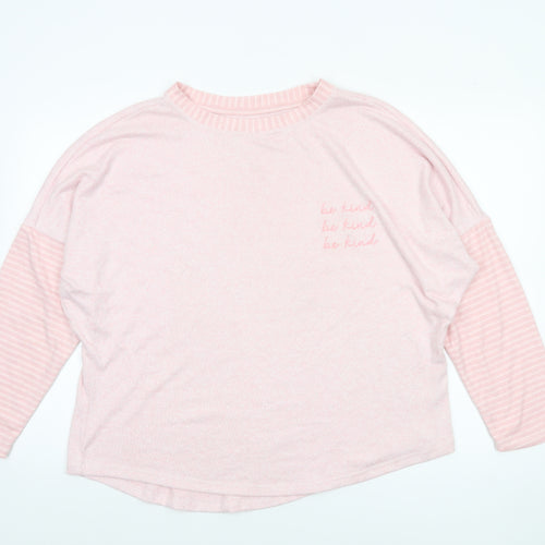 George Women’s Pink Be Kind Embroidered Relaxed Pullover Jumper Size 16 Plus