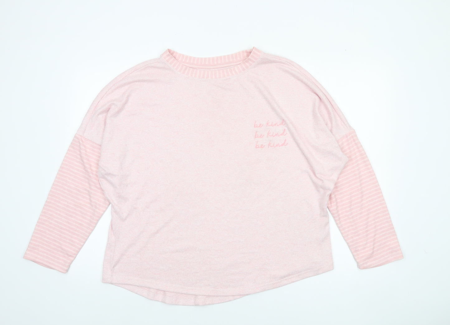 George Women’s Pink Be Kind Embroidered Relaxed Pullover Jumper Size 16 Plus