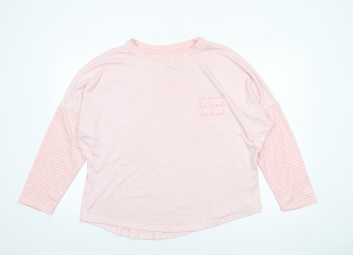George Women’s Pink Be Kind Embroidered Relaxed Pullover Jumper Size 16 Plus