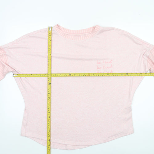 George Women’s Pink Be Kind Embroidered Relaxed Pullover Jumper Size 16 Plus
