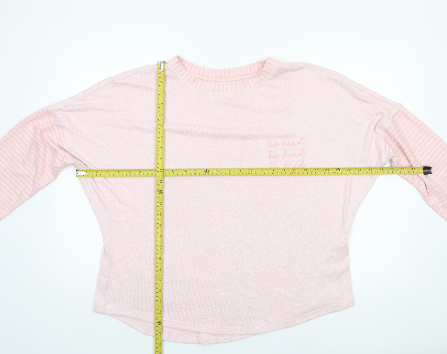 George Women’s Pink Be Kind Embroidered Relaxed Pullover Jumper Size 16 Plus