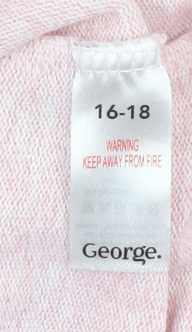 George Women’s Pink Be Kind Embroidered Relaxed Pullover Jumper Size 16 Plus