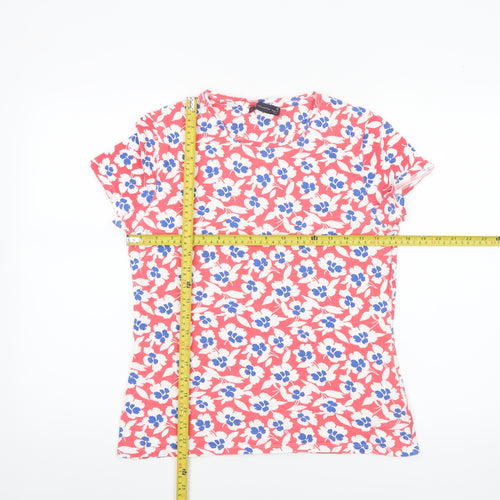 Marks and Spencer Womens Multicoloured Floral Cotton T-Shirt Size 14