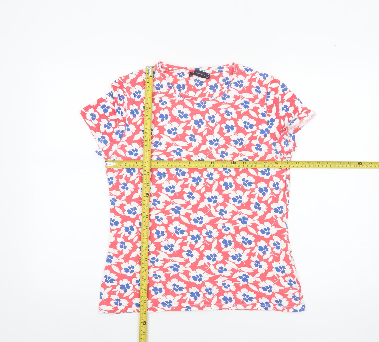 Marks and Spencer Womens Multicoloured Floral Cotton T-Shirt Size 14