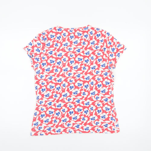 Marks and Spencer Womens Multicoloured Floral Cotton T-Shirt Size 14