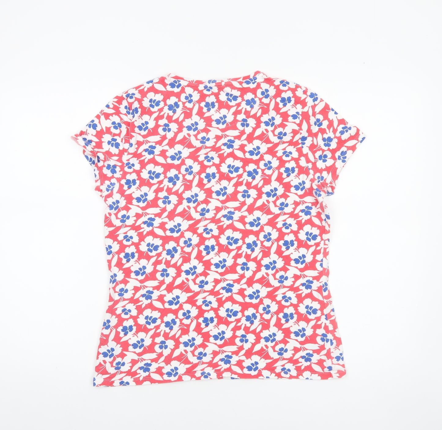 Marks and Spencer Womens Multicoloured Floral Cotton T-Shirt Size 14