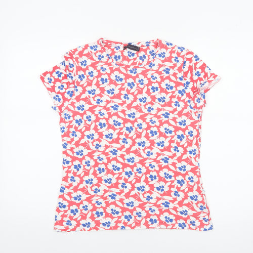 Marks and Spencer Womens Multicoloured Floral Cotton T-Shirt Size 14
