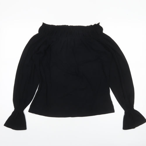 New Look Women’s Black Off Shoulder Long Sleeve Tunic Blouse Size 18