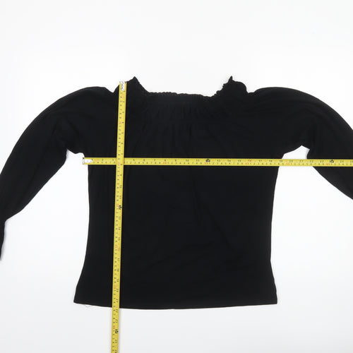 New Look Women’s Black Off Shoulder Long Sleeve Tunic Blouse Size 18
