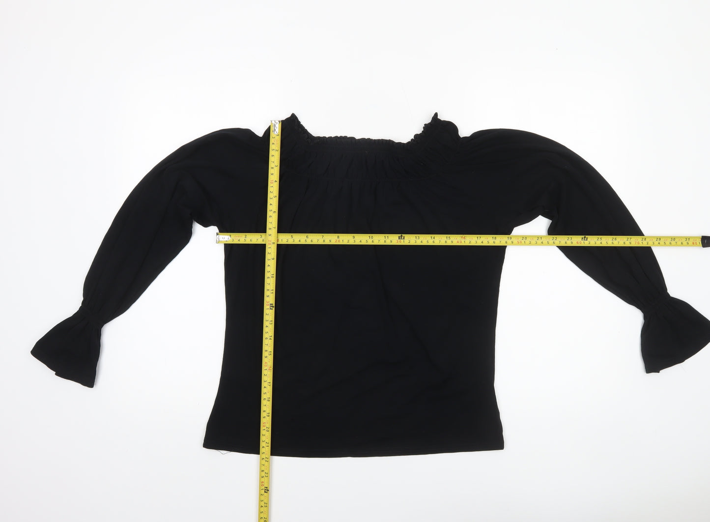 New Look Women’s Black Off Shoulder Long Sleeve Tunic Blouse Size 18