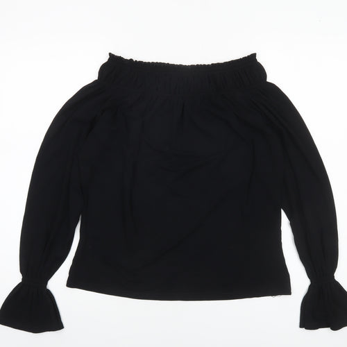 New Look Women’s Black Off Shoulder Long Sleeve Tunic Blouse Size 18