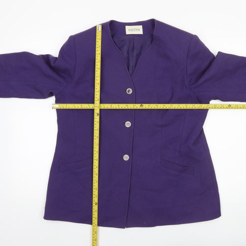 Eastex Women's Purple Wool Suit Jacket UK 16 Classic Lined Blazer
